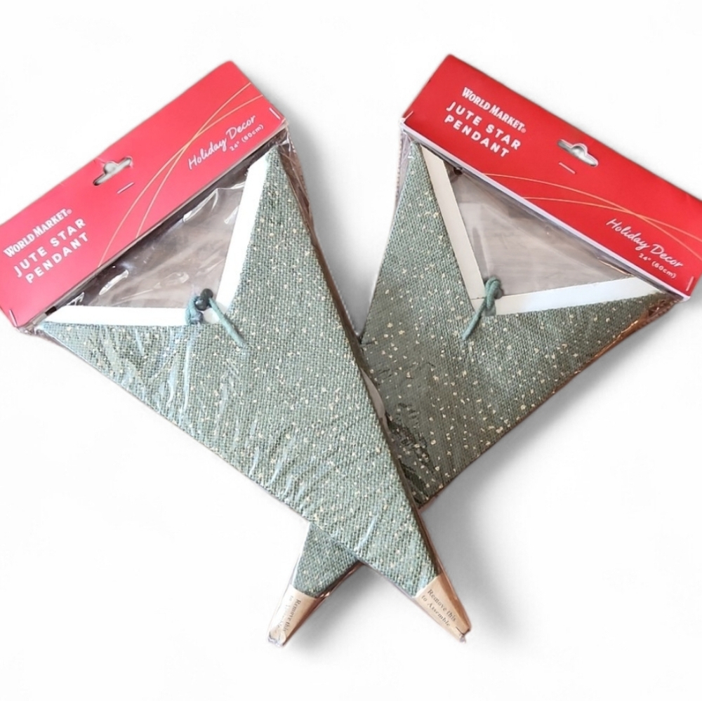 World Market Jute Star Pendant Set of 2 Holiday Decor